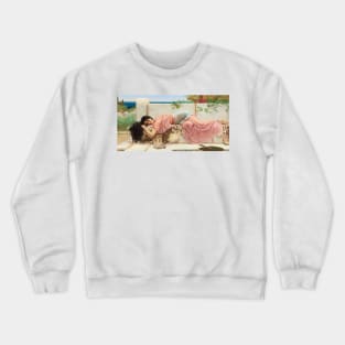 When the Heart is Young by John William Godward Crewneck Sweatshirt